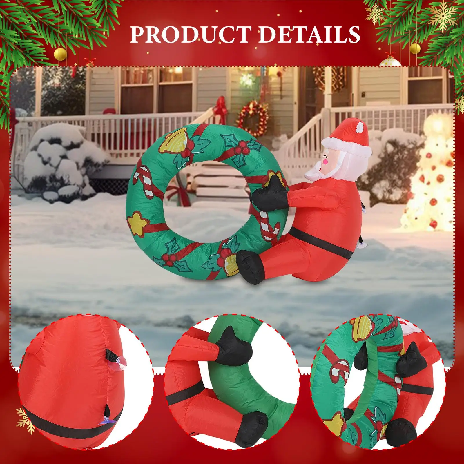 عيد الميلاد نفخ الولايات المتحدة التوصيل لطيف هدية مثالية ديكور موسمي الدعائم الجدة سهلة تضخيم ساحة ديكور عيد الميلاد الديكور مع ضوء LED #5