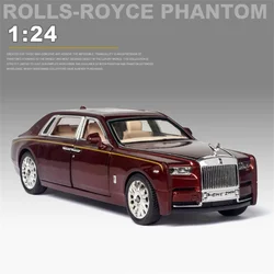 1:24 Alloy DieCast Rolls-Royce Phantom Model Toy Car Simulation Sound Light Pull Back Collection Toys Vehicle For Children Gifts