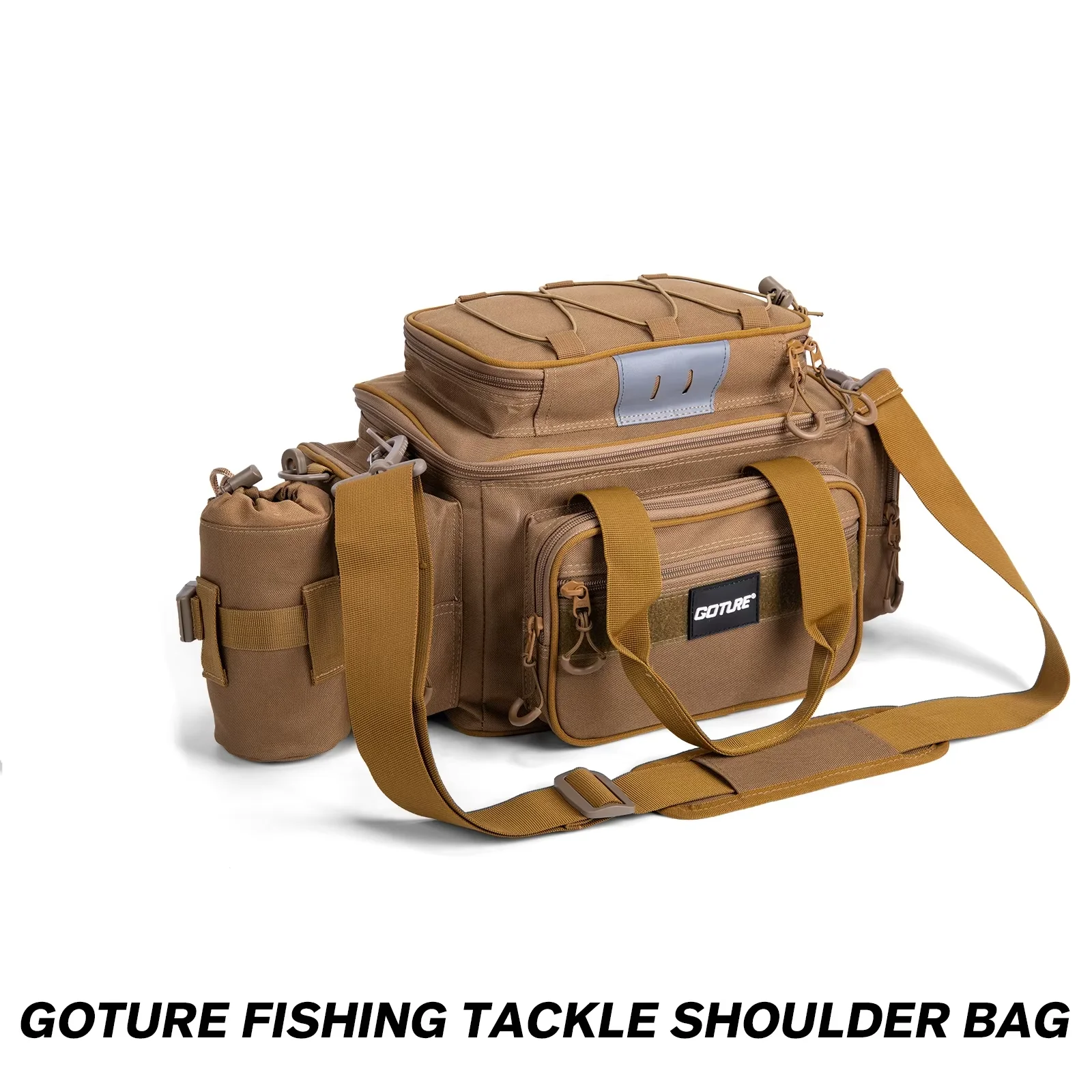 

Рыболовная сумка Goture 20 л, большая, водонепроницаемая, из оксфорда 600D, на плечо/пояс, с держателем для удилищ, много карманов, для рыболовов