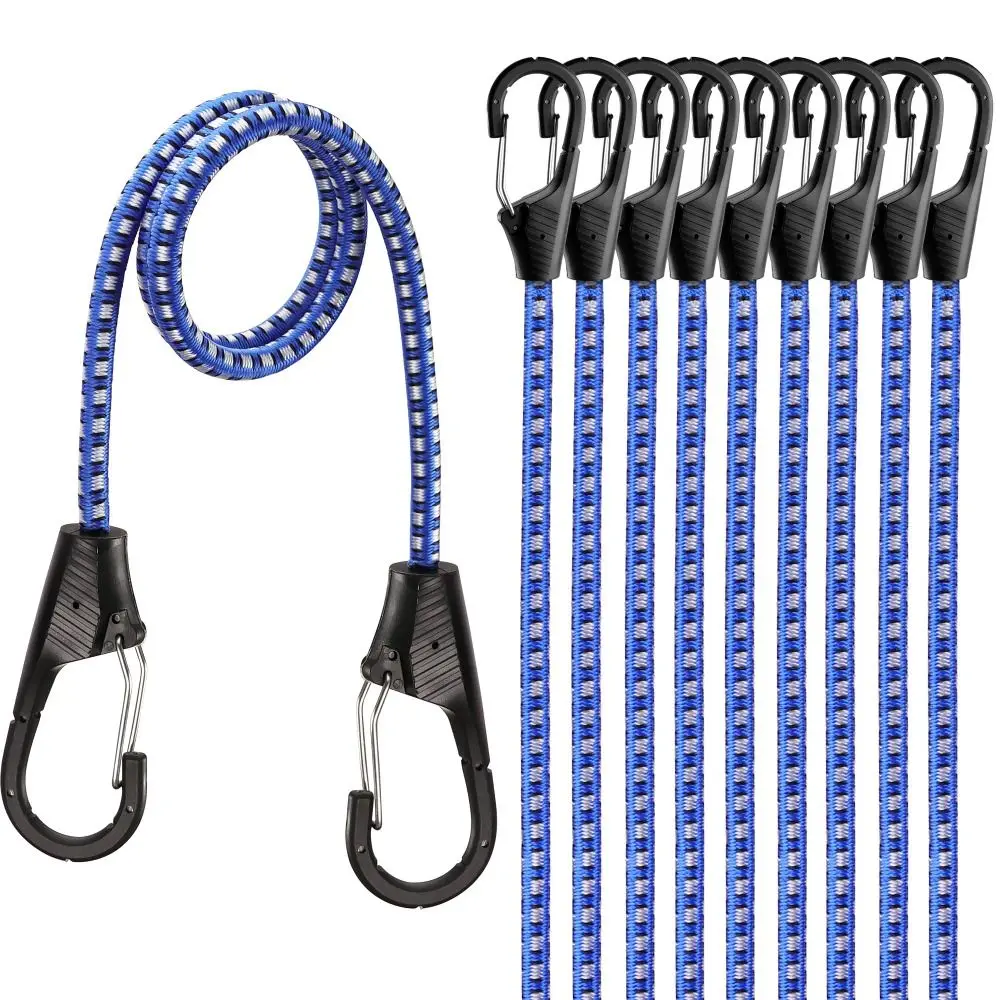 A Set Circular Rubber Bungee Cords Assortment High Elasticity Multi-Purpose Canopy Tarp Ball Ties Bungee Cords with Hooks