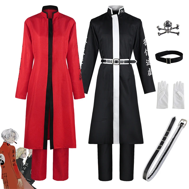 Anime Revengers Cosplay Izana Kurokawa Cosplay Rindo Haitani Cosplay Costume Tenjiku Trench Cloak Jacket Coat Pants Set Outfit