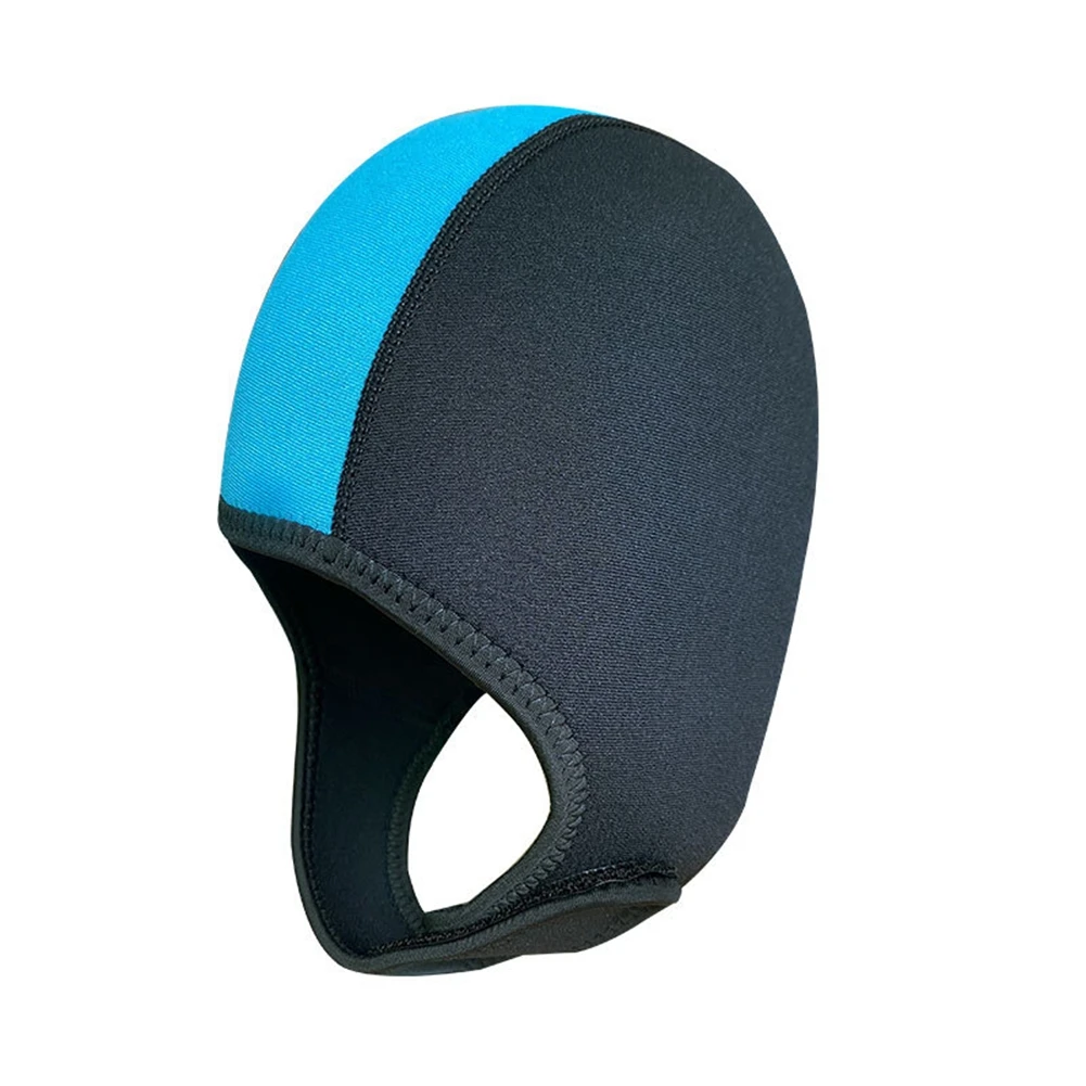 Thermal Swimming Cap,Neoprene Diving Hood Thermal Wetsuit Hood Cap Swim Caps with Chin Straps,Scuba Swimming Caps,Blue