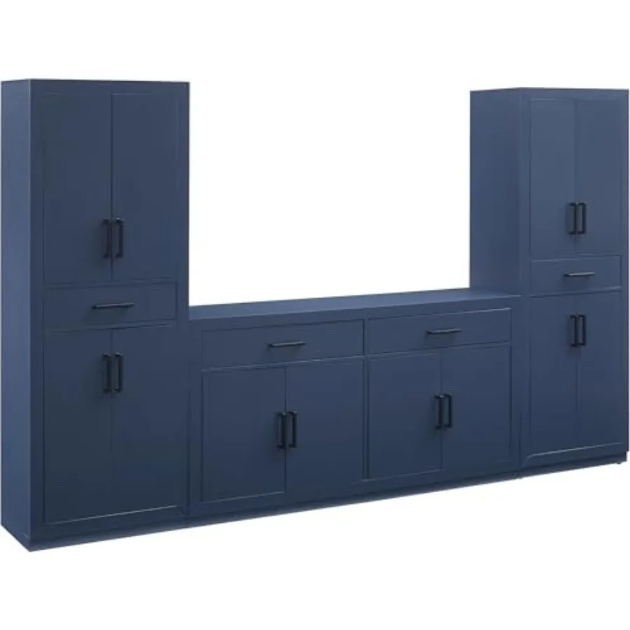 

Комплект из 3-х предметов: современный буфет-сервант и кухонный шкаф для хранения Isla, темно-синий