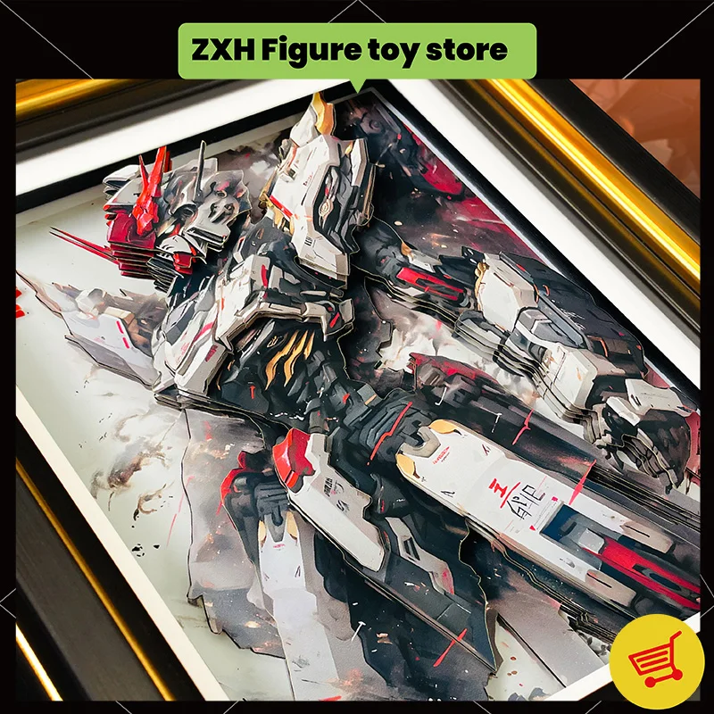 Pg Anime Peripheral The Anime Figurine Decoration Hand-Made Mg Unicorn Attacking Free Animation Stereoscopic Painting Decoration