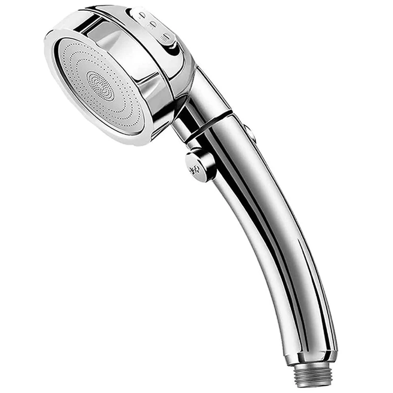 Cabeça de chuveiro de alta pressão, chuveiro portátil com botão ligado e desligado, sprays de economia de água ajustável em ângulo