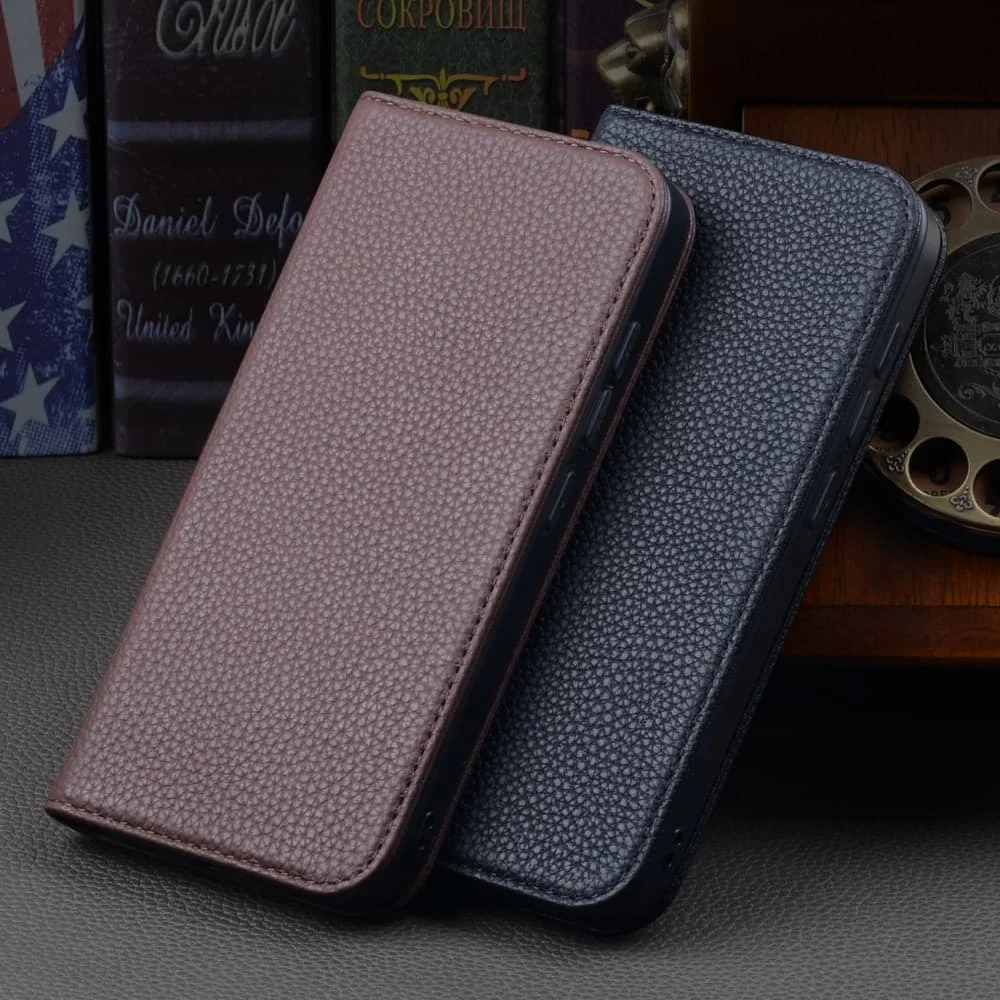 Genuine Cowhide Leather Crocodile Textured Case for Honor Magic9 Pro Magic9 Business Cover
