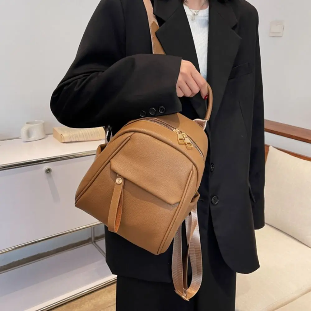 Ransel Wanita Kapasitas Besar Tahan Lama Tas Tangan Kasual Tahan Air Multifungsi Tas Bahu Lembut Sederhana untuk Anak Perempuan