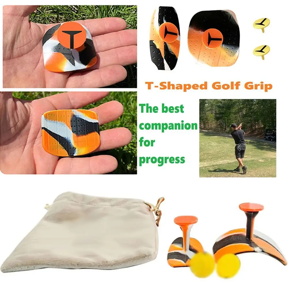 Portable T-grip Golf Grip Trainer Anti-Slip Reduced Grip Pressure Golf Grip Calibrator Golf Grip Sticker Golf Accessories