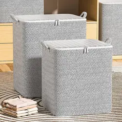 Quilt Storage Bag Zipper Closure with Handle Storage Basket for Clothes Duvet Cover Bed Sheets Organizer Wardrobe Storage Bag