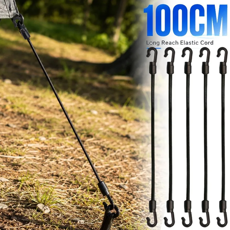 Hochbelastbares Bungee-Spannseil mit Kunststoffhaken, dehnbare Bungee-Seile für Outdoor-Camping – Detail 2