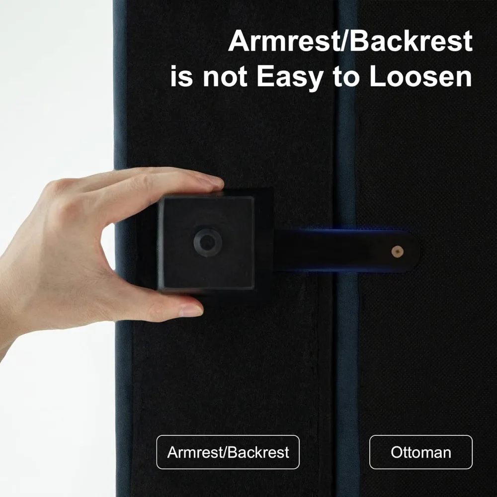 모듈형 섹셔널 소파 벨벳 블루 팔걸이 등받이 모듈, 소파 측면의 편안함과 지지 제공