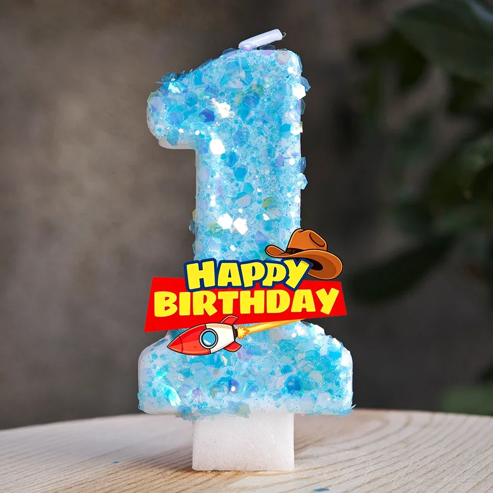 Story Cake Candles Toy Series Hand Painted Birthday Game Dessert Ornament For Party Backdrop Table Layout