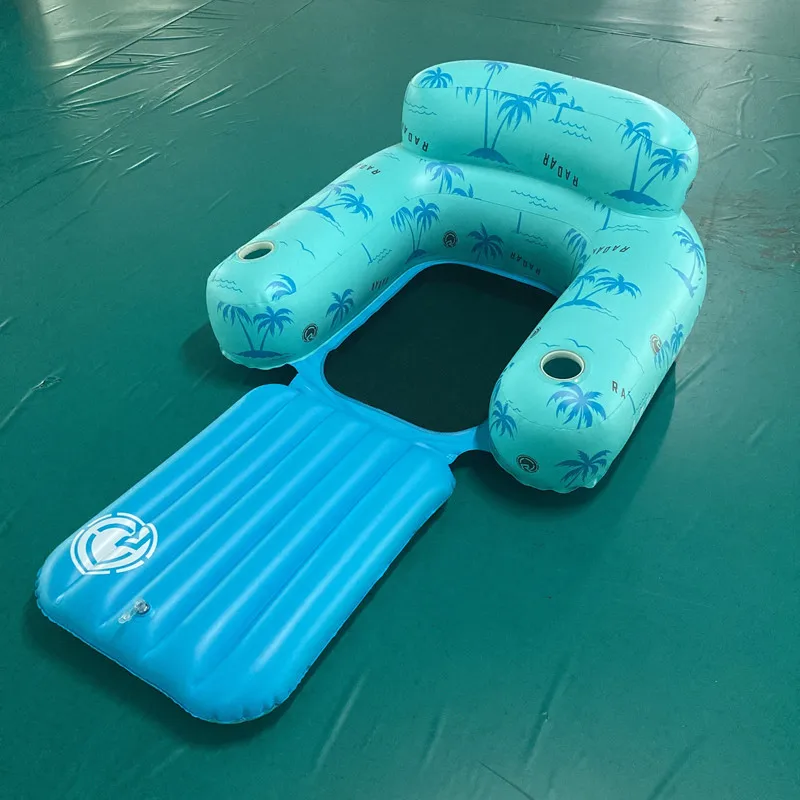 

New PVC Inflatable Float Water Mesh Seat Foldable Floating Mat Outdoor Fun Inflatable Water Toy