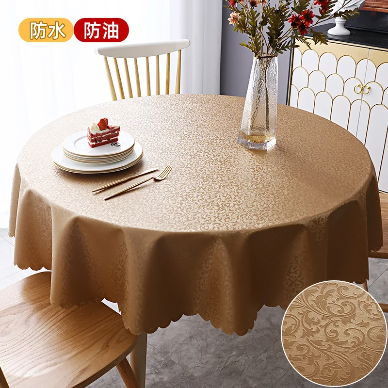 

Hotel and Restaurant Large Round Table Runner Round Non-wash Anti-scald Waterproof and Oilproof Home Dining Tablecloths