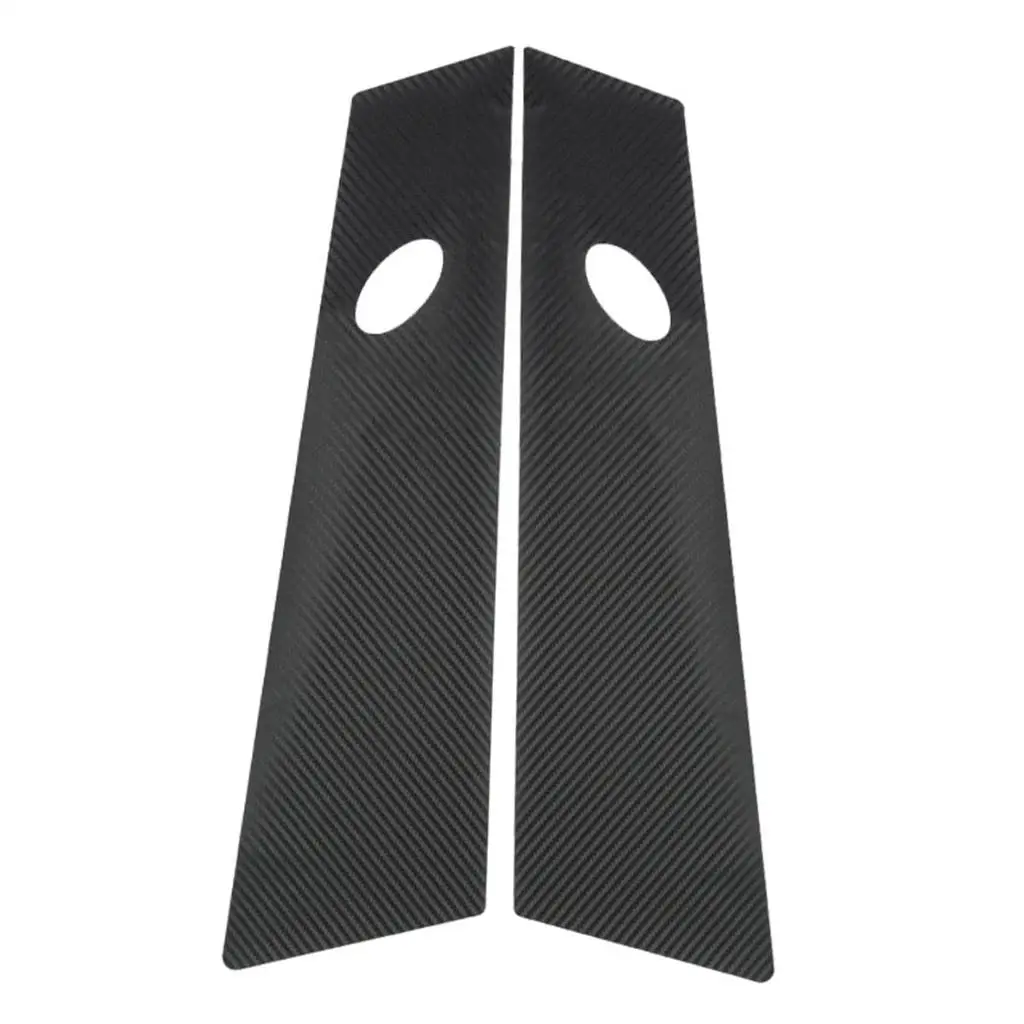 TPU Film Car Window B Pillar Cover Trim Sticker for Tesla Model 3 Carbon Fiber Look Decorative Protector Scratch Guard 2pcs