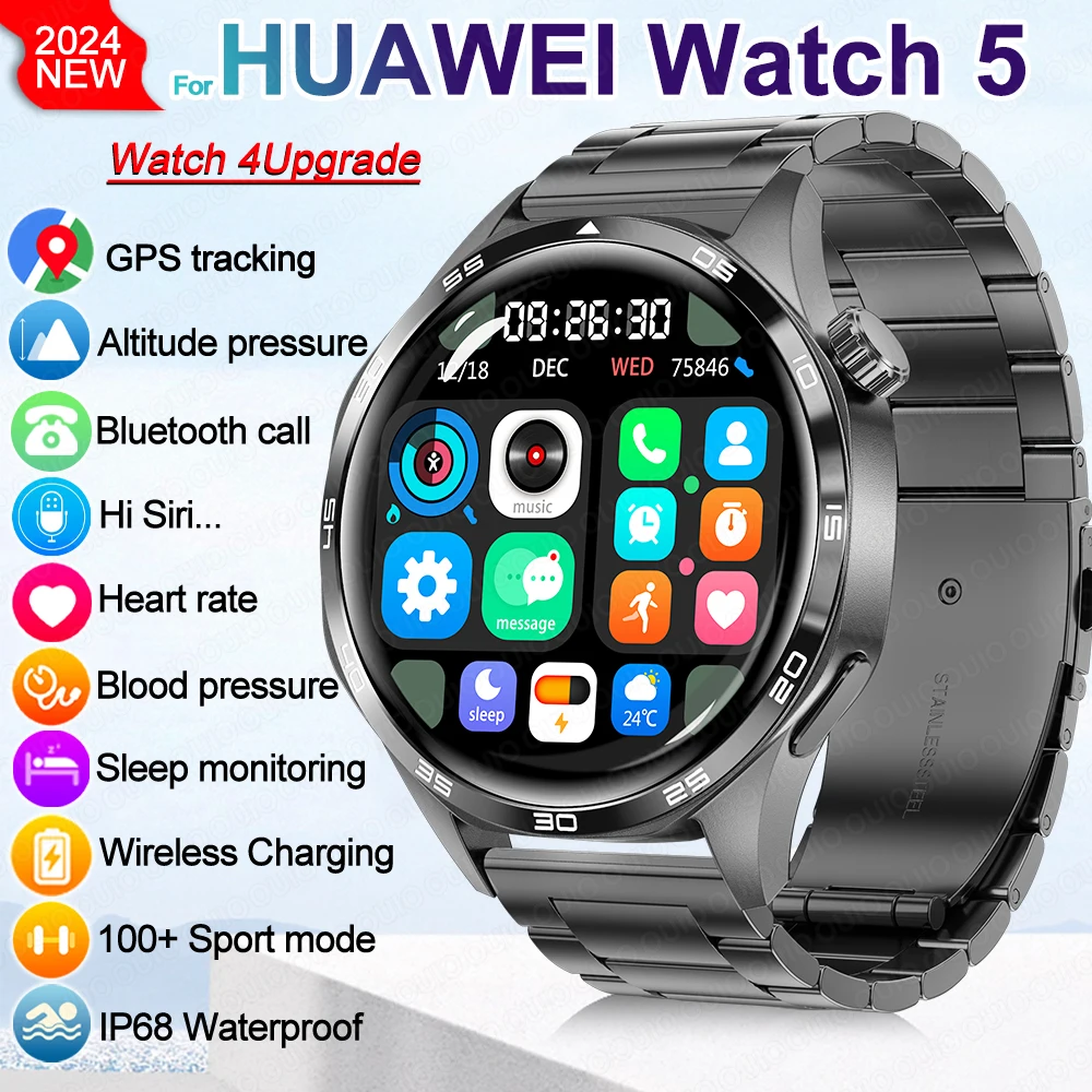 New For HUAWEI Sports Smart Bracelet Men 1.53-inch AMOLED Screen GPS Compass NFC Altimeter Waterproof Bluetooth Call smart watch