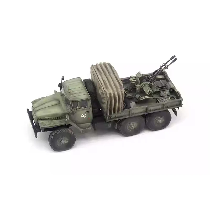 1:72 Scale Russian Urals Armored Truck ZU-23-2 Simulation Plastic Model Static Display Collectible Gift Decoration Souvenir