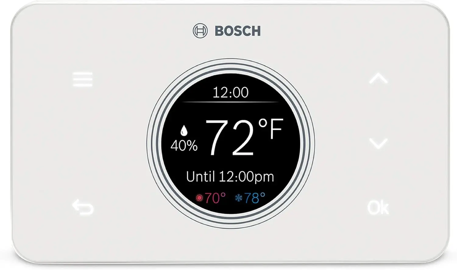 Termostato Wi-Fi BCC50 Connected Bosch Thermotechnology Compatible con Alexa y Google Assistant, todo en uno, pantalla táctil