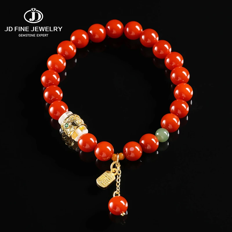 

JD Fashion Sweet China Red Agate Pendant Bracelets Women Men Money Wealth Good Luck Bracelet Friendship Jewelry Birthday Gift