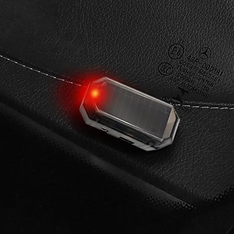 Car Solar Simulated Dummy Alarm Solar Powered LED Alarm System Anti Theft Light System With USB Charging Port Automotive Alarm S