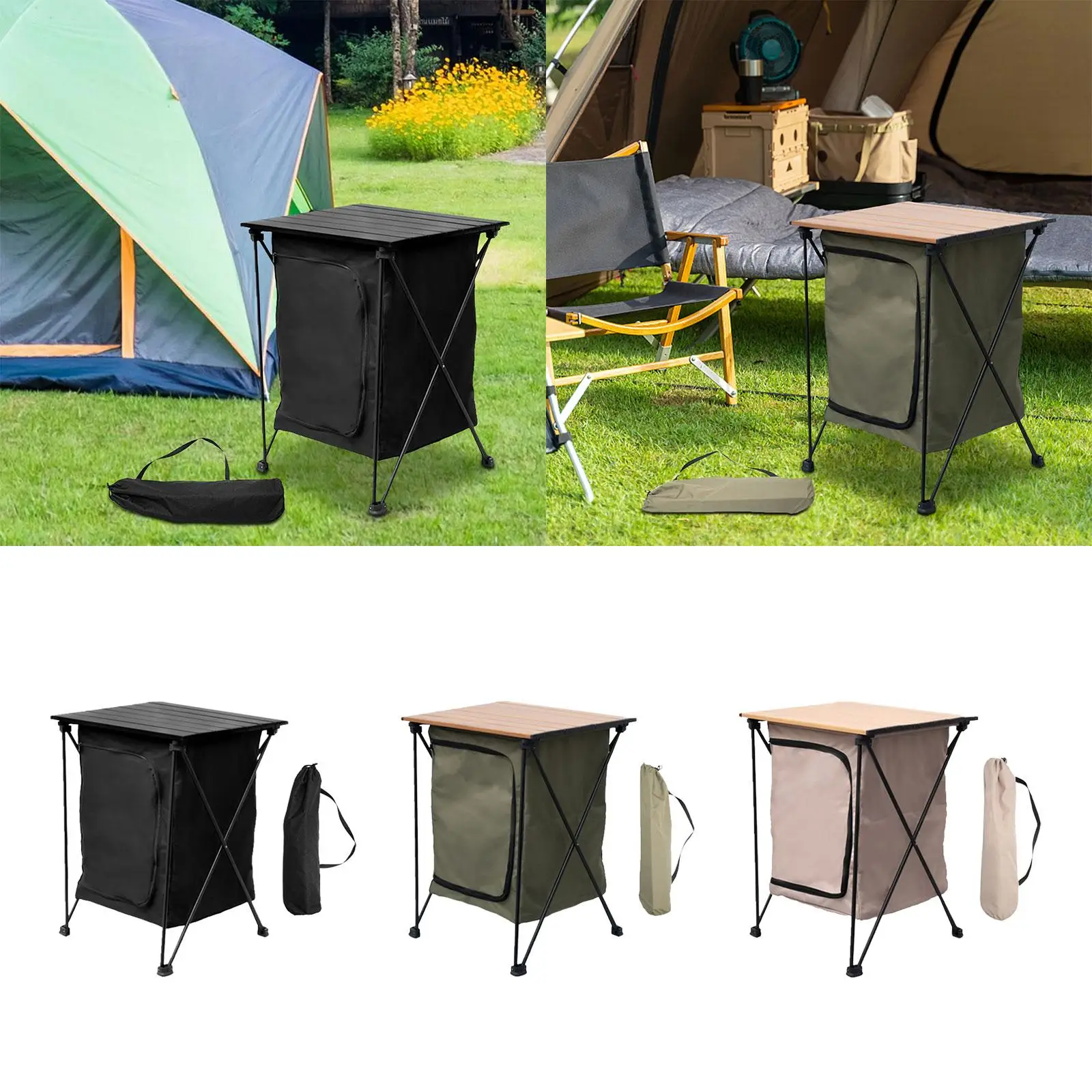 Folding Camping Cabinet Portable Kitchen Tabletop for Backyard Picnic Party