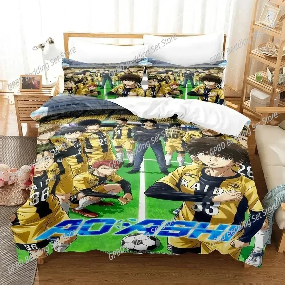 New 3d Print Anime Aoashi Ashito Aoi Bedding Set Duvet Cover Bed Set Quilt Cover Pillowcase Comforter king Queen Size Boys Adult 4