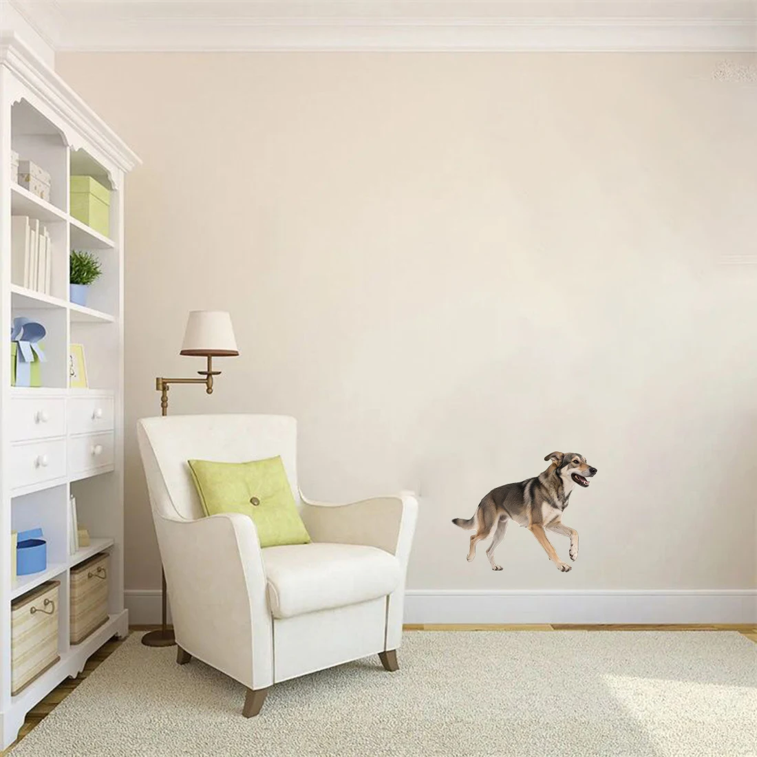 Three Ratels CG215 Swiss Shepherd Dog Wall Stickers for Home Decor PVC Waterproof