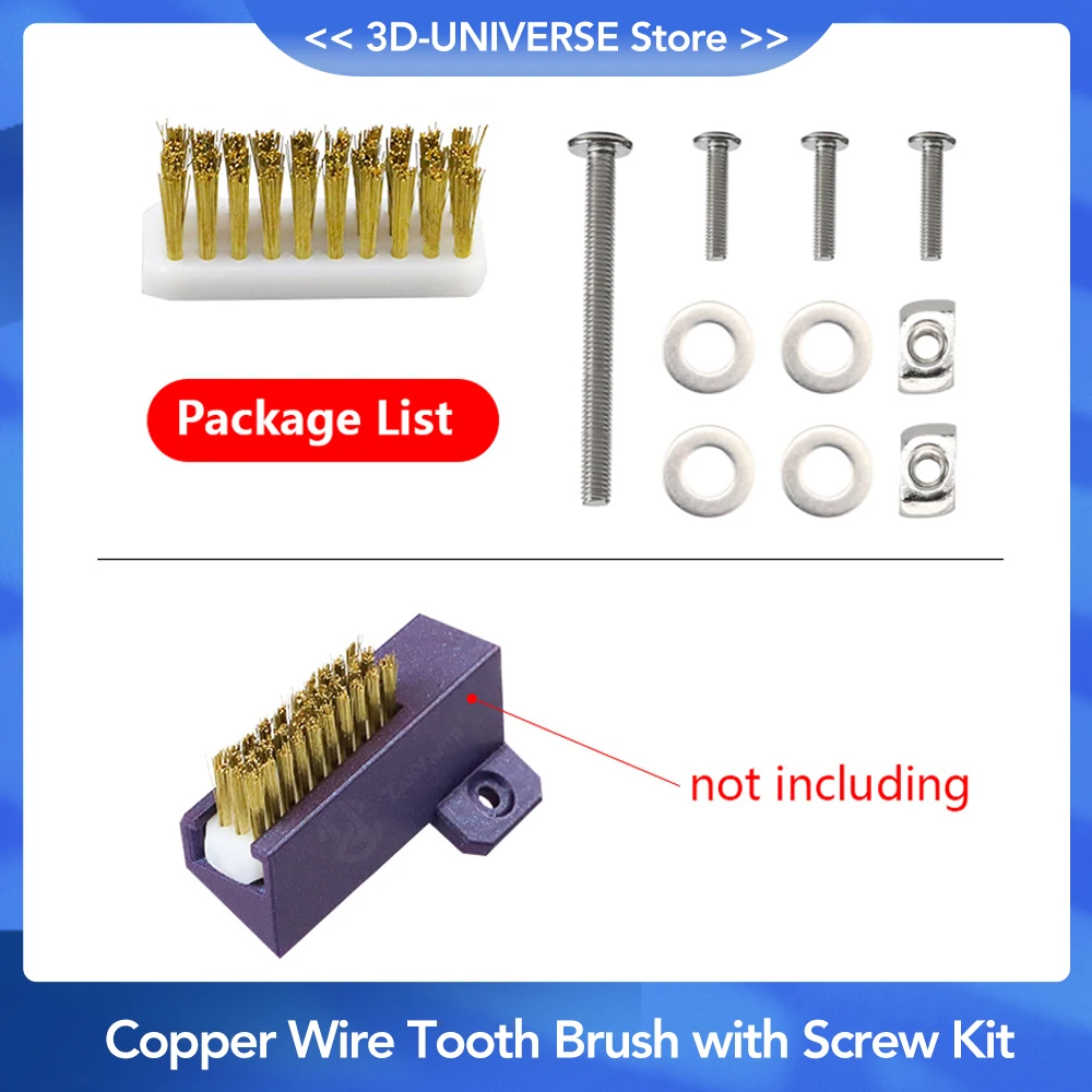 

Инструмент для очистки 3D-принтера, зубная щетка с медной проволокой и винтовым комплектом для Hotend, чистящее сопло, нагревательный блок, детали для горячей кровати