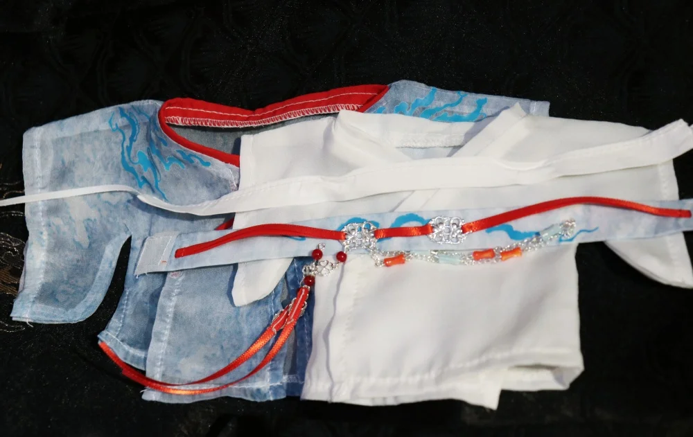 TV original fu shan hai li chenhou cheng yi artesanal azul vermelho antigo terno para 20cm boneca brinquedo roupas cosplay p