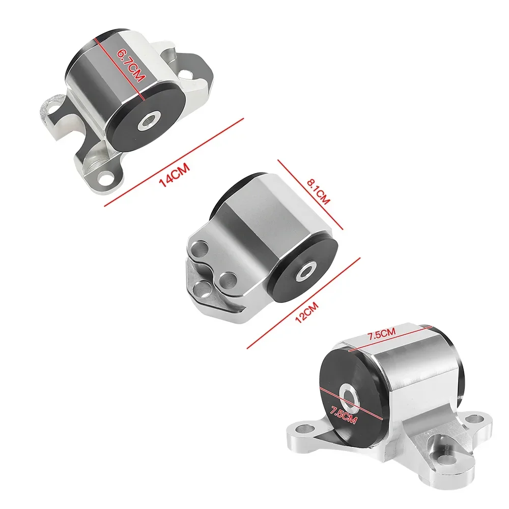 High Quality 3 Bolt Engine Swap Mount Kit for Honda Civic B Series EK Chassis Modification Engine Bracket Black Sliver EM-1003