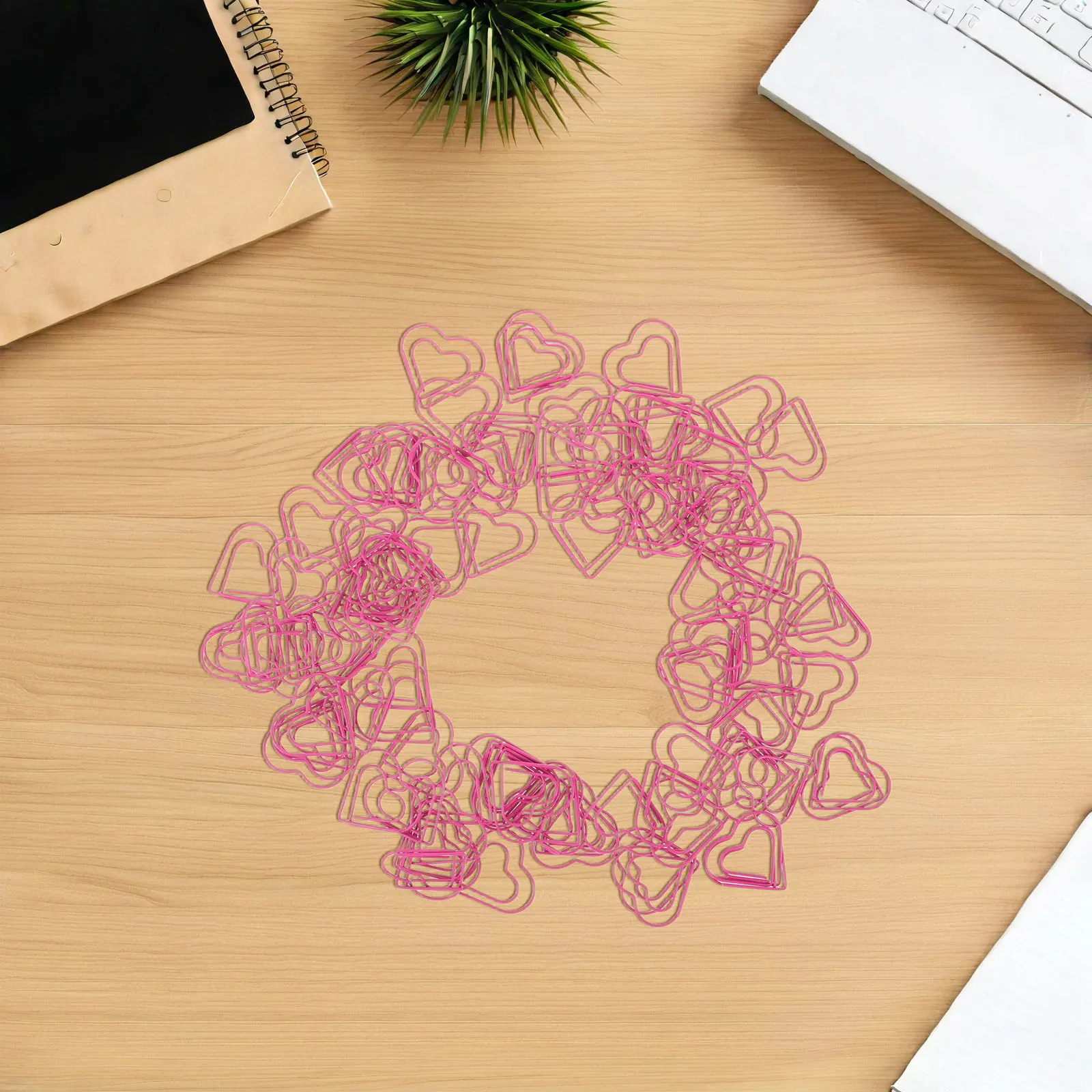 

100 шт. металлических декоративных зажимов для бумаги в форме сердца, для офиса, скрапбукинга, ведения дневников, на День святого Валентина