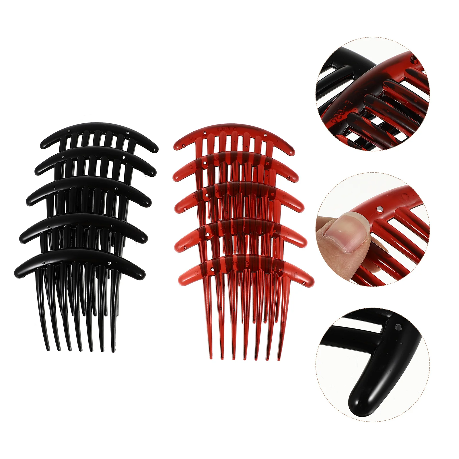 

10Pcs Hairpin Comb Moon Shape Seven-Tooth Plastic Hair Clip Comb for Wedding Prom Party Elegant Hairstyle Accessories
