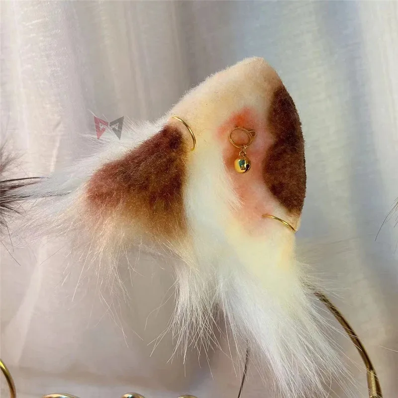 جديد اليدوية العمل ثلاثة Felinae آذان القط Hairhoop الذيل قلادة أقراط تأثيري هريرة لوليتا اكسسوارات الشعر هوب أغطية الرأس