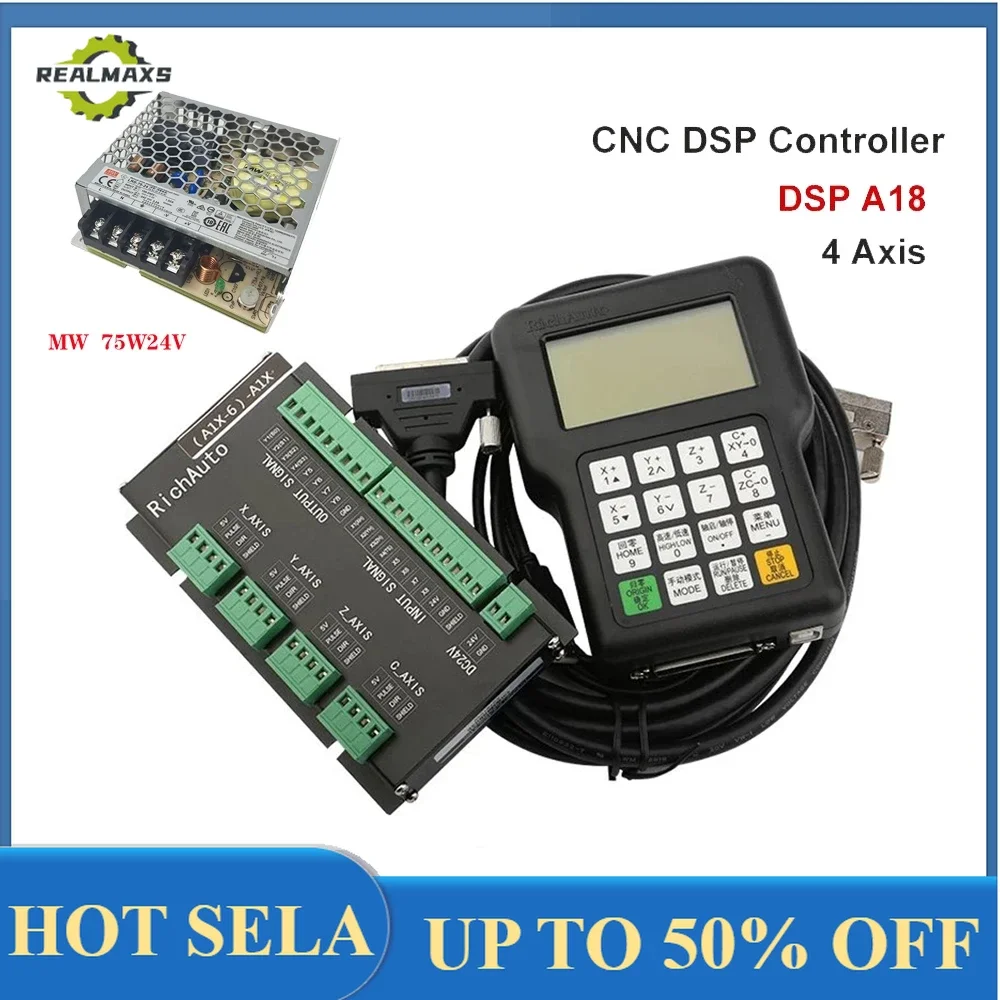 

CNC RichAuto DSP A18E 4-Axis CNC Controller A18s A18e USB Linkage Motion Control System Manual For CNC Router