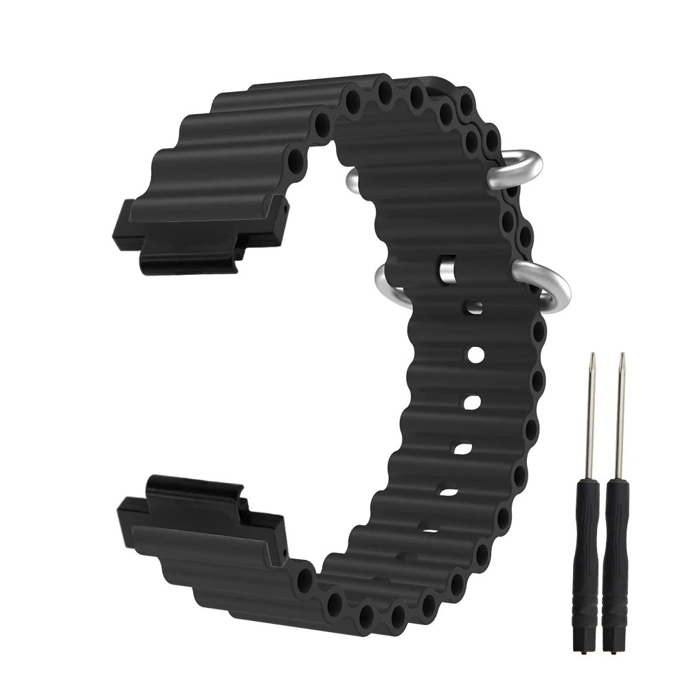 

Ocean Wave Style Silicone Watch Strap For Garmin Watch 235 Metal Buckle Quick Release Adjustable Sport Smartwatch Band Men Women