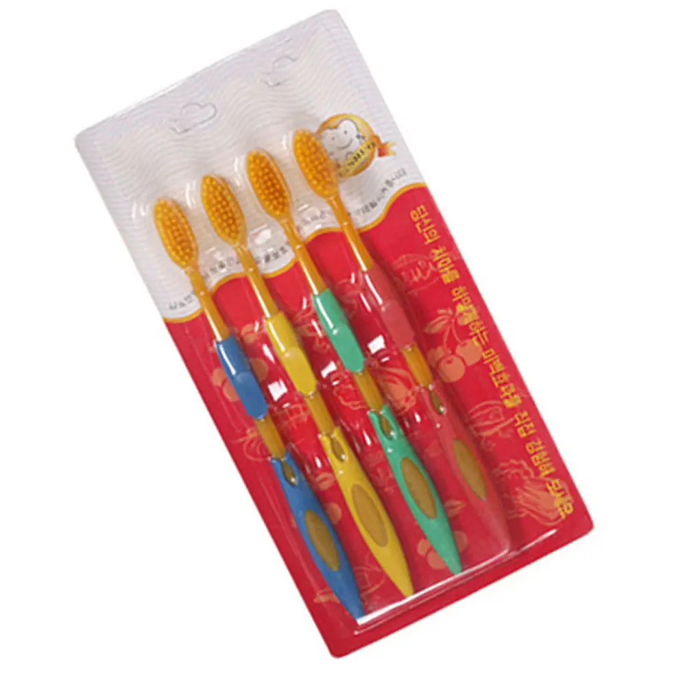 4Pcs Soft Bristle Toothbrush Pack Ultrathin 3-Layer Bristles Safe Deep Teeth Cleaning Ergonomic Anti-Slip Handle
