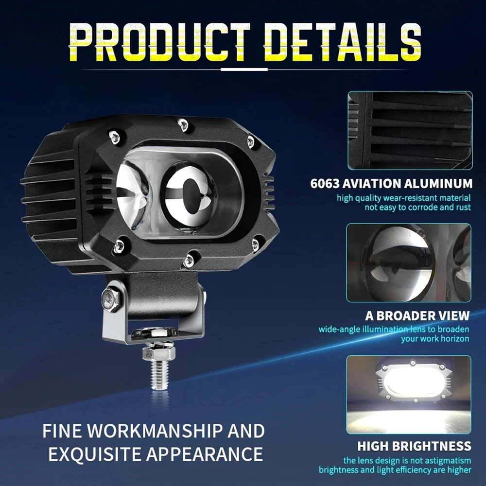 4 Inch LED Headlight 200W White Light For 4X4 Car Truck ATV Off Road Motorcycle Led Spotlight Work Light Car Accessories