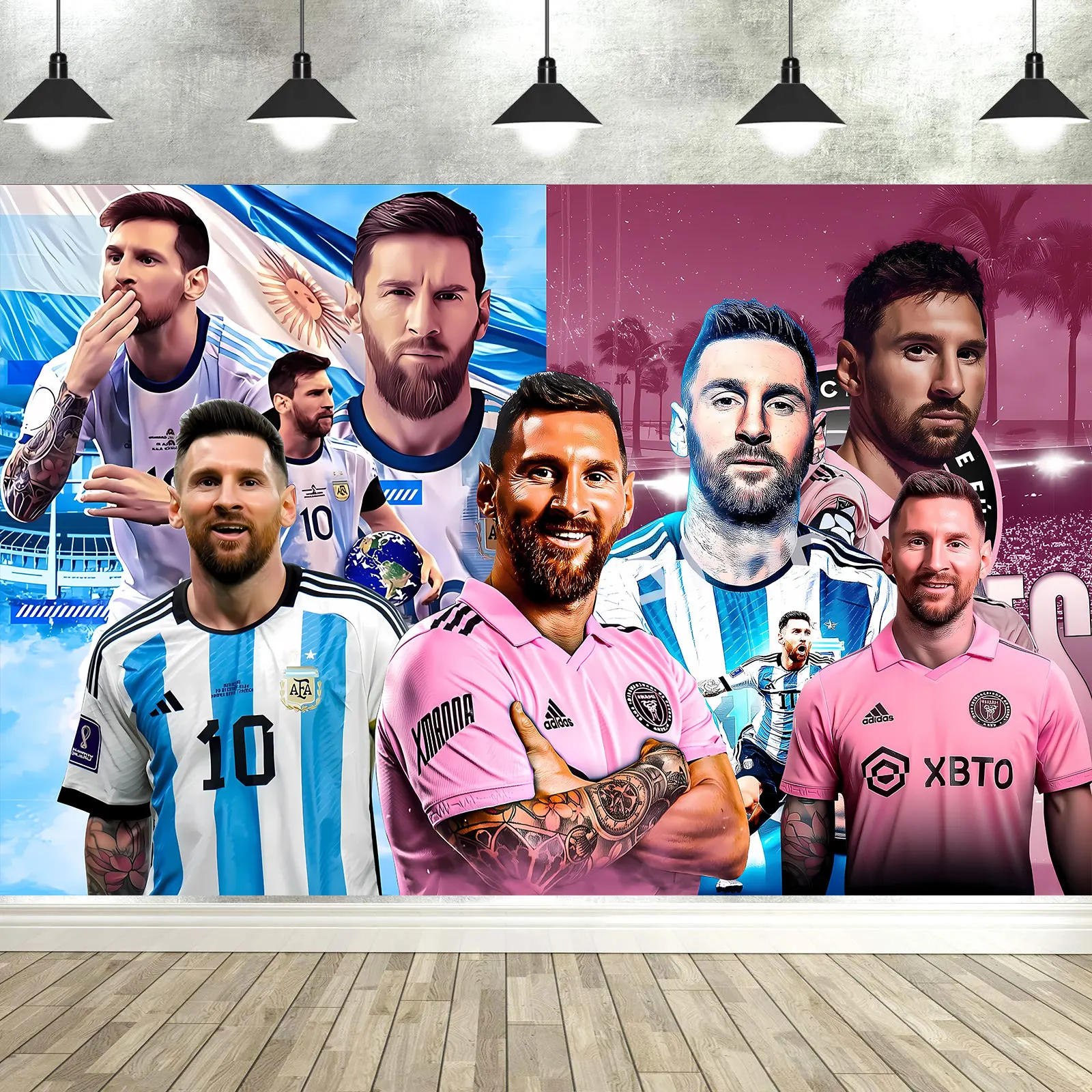 Soccer Star Birthday Party Backdrop Background Banner Photo Props Football Wall Decorations Supplies