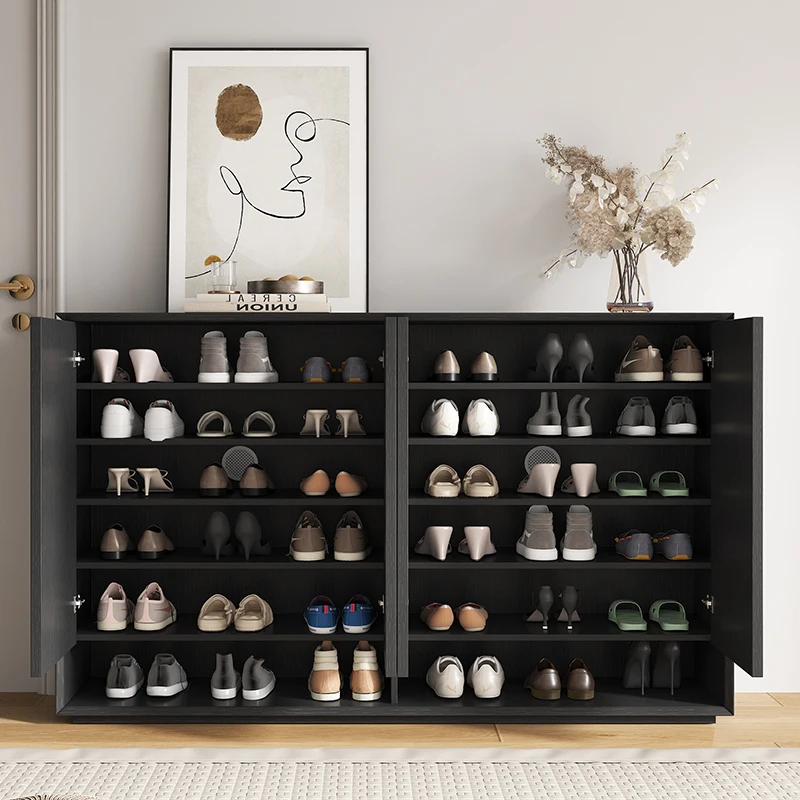 A Solid wood entry door shoe cabinet household modern simple storage locker, large-capacity integrated cabinet