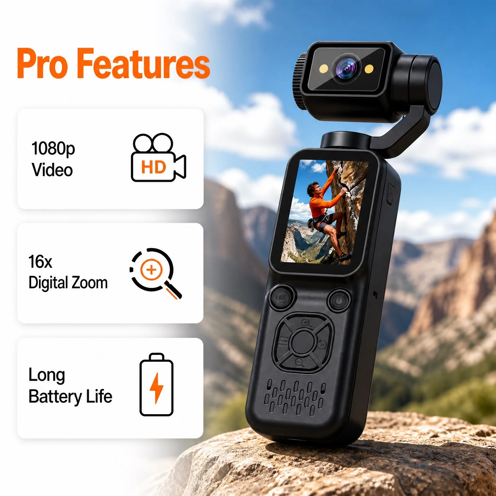 1080P Action Camera HD Handheld Gimbal 1.4