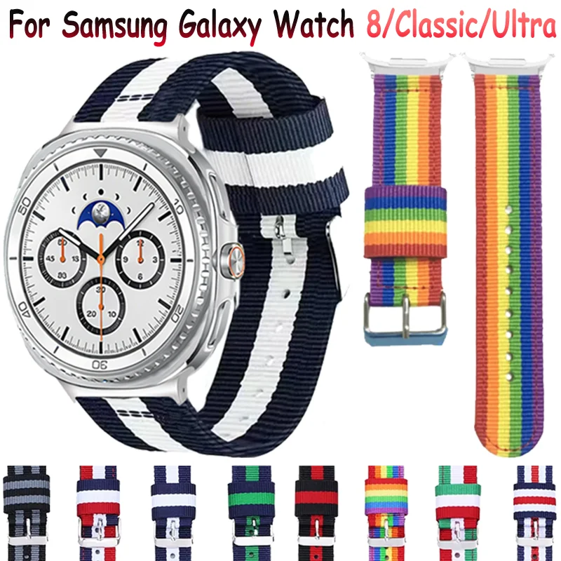Canvas-Nylonarmband für Samsung Galaxy Watch Ultra 2025, 47 mm, modisches, bequemes Armband, Galaxy Watch 8 44 mm, 40 mm, 8 Classic 46 mm