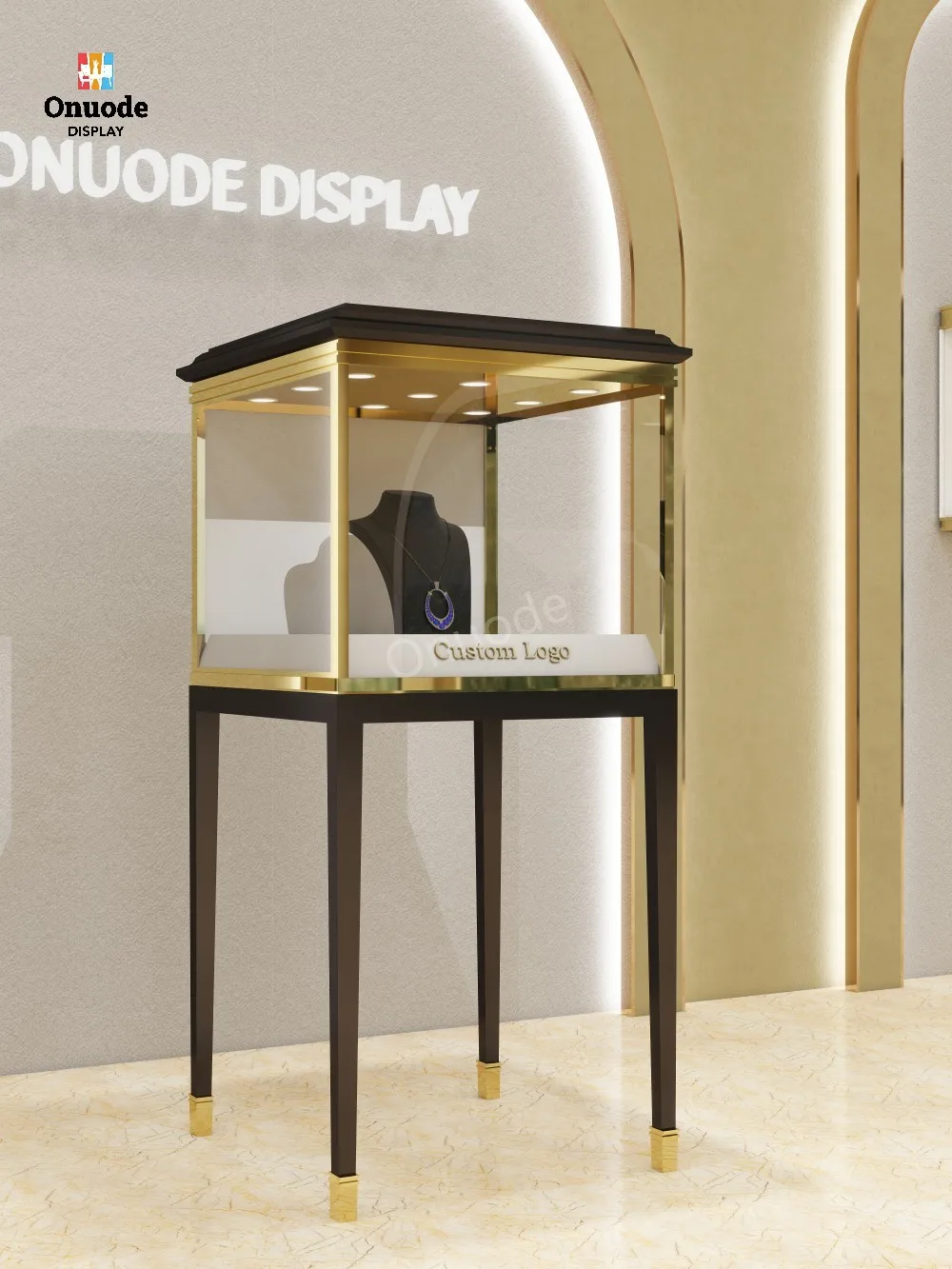 Custom.Customized Luxus-Display-Glasschränke, Schmuck-Vitrinen für Schmuck, Metall-Display-Ständer