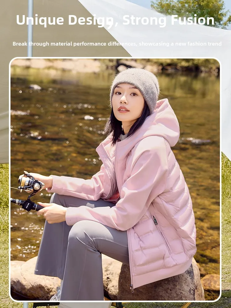 Yaloo Donna Leggero Spor Down Jaet 2025 Autunno Inverno Nuovo Sle Con Cappuccio Fitn Splice Capispalla Coreano Sle