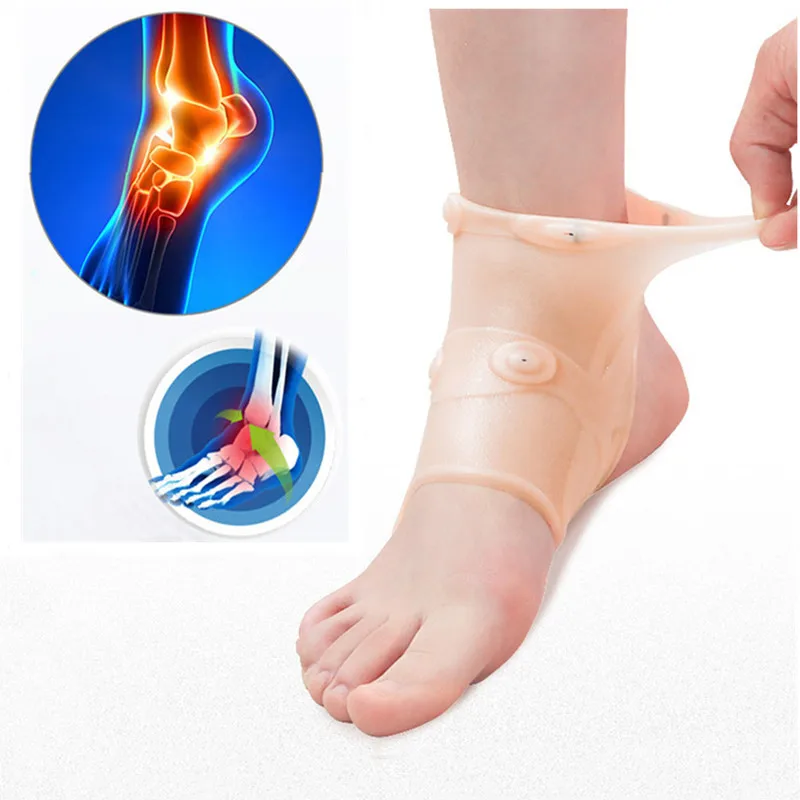 Magnetic Ankle Brace Support Compression Sock For Sprain Tendonitis Heel Pain Relief Silicone Foot Sleeve Ankle Care Protector