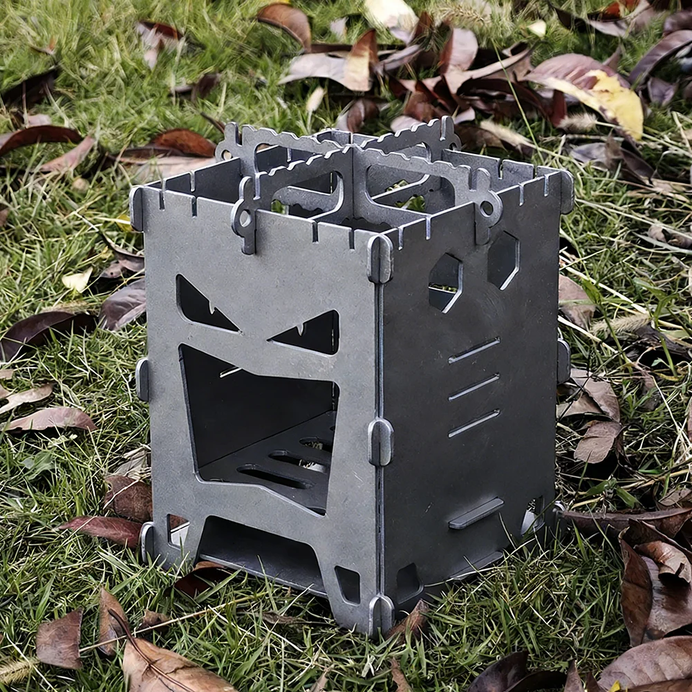 

Titanium Mini Devil Camping Stove - Foldable Stove Assembly Fire Pit - Portable Outdoor Alcohol Stove Rack for Camping