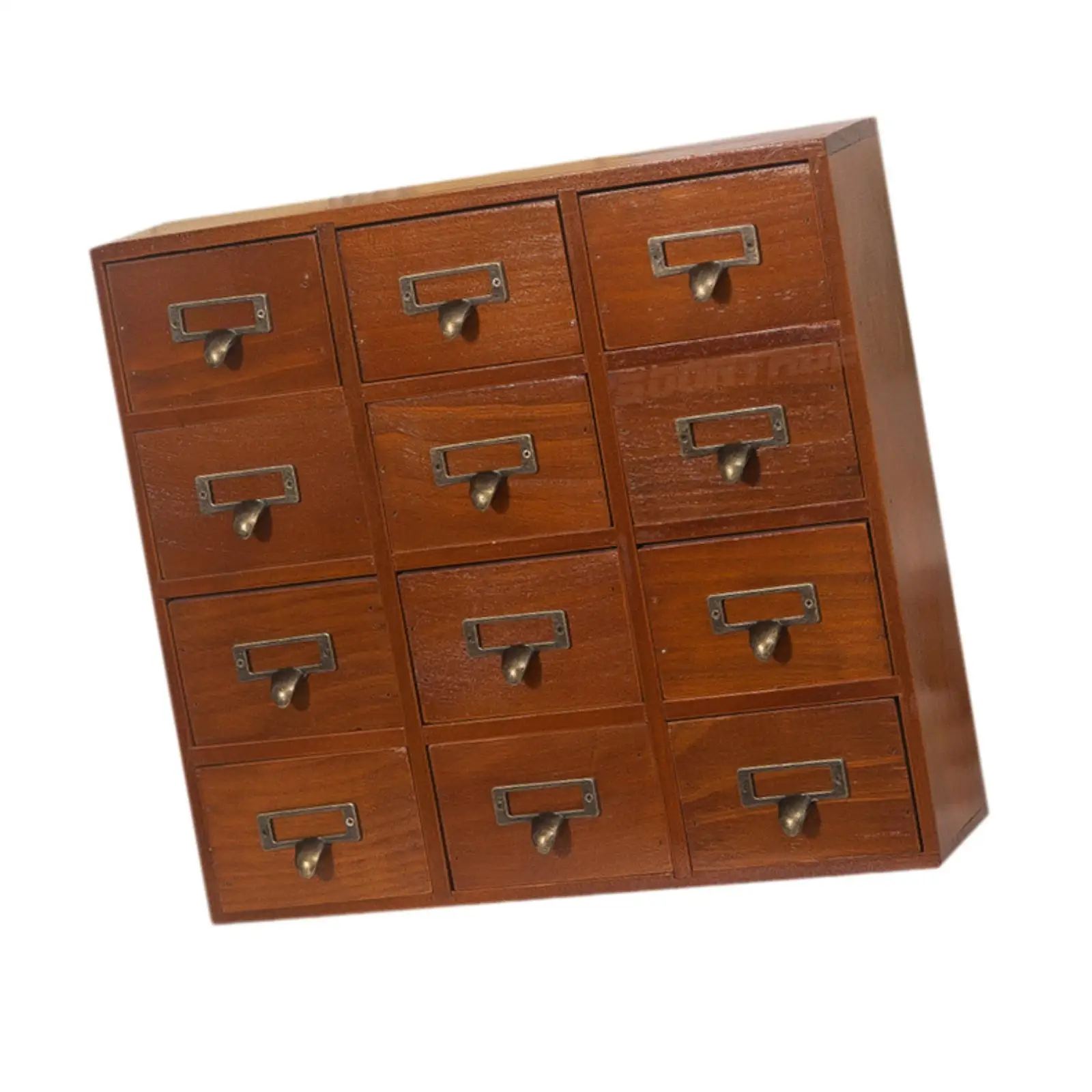 

Wooden Desktop Chest Cabinet with 12 Drawers Storage Box for Organization 38.5x10x38cm Multipurpose