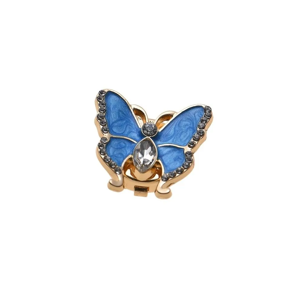 Creative Rhinestone 3D Butterfly Cufflinks Brass Base Vintage Sleeve Button Shiny Elegant Button Cover Men Women