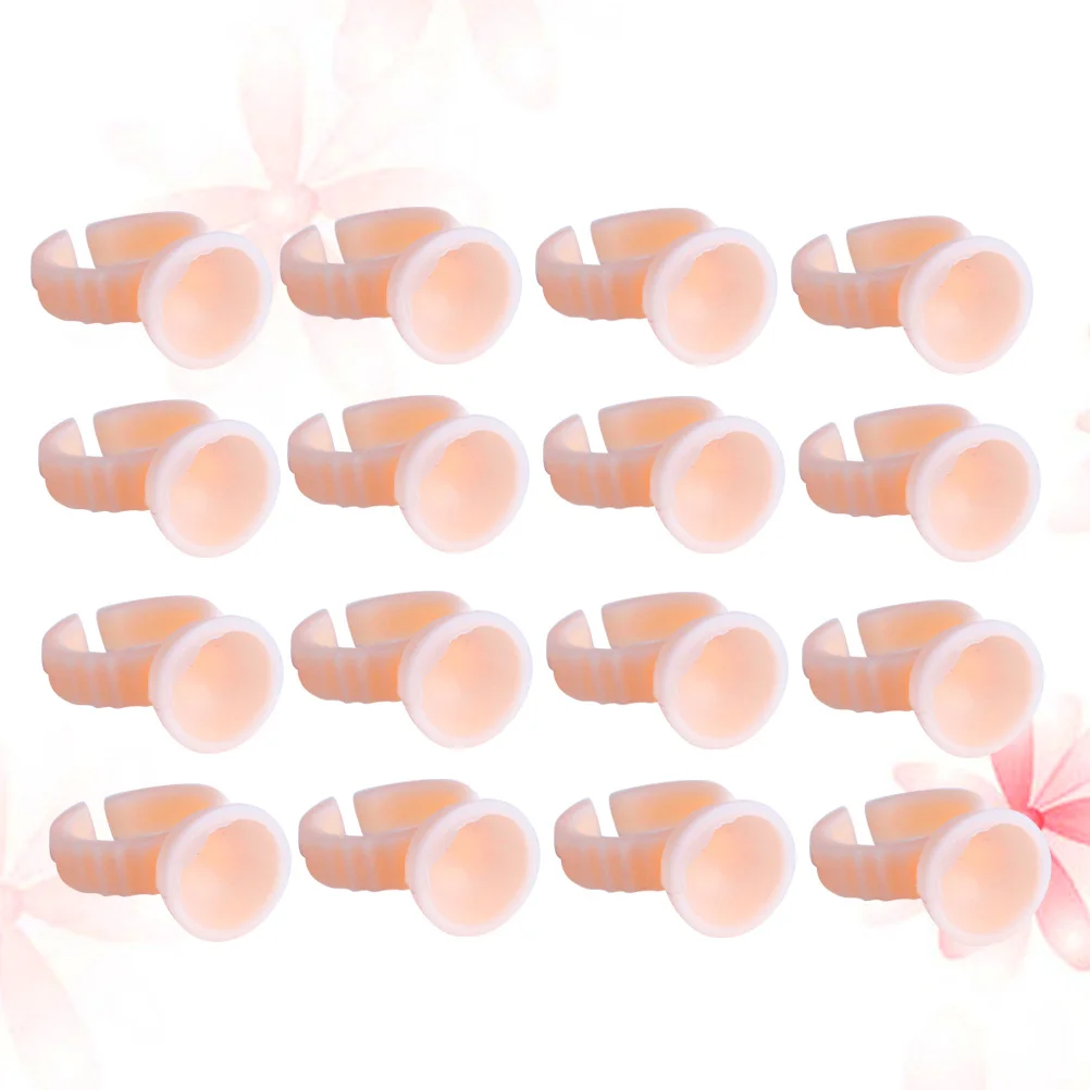 

100Pcs Silicone Color Ring Cup Reusable Eyebrow Tattooing Cup for Makeup Artists Application Ink Holder Non Dividing