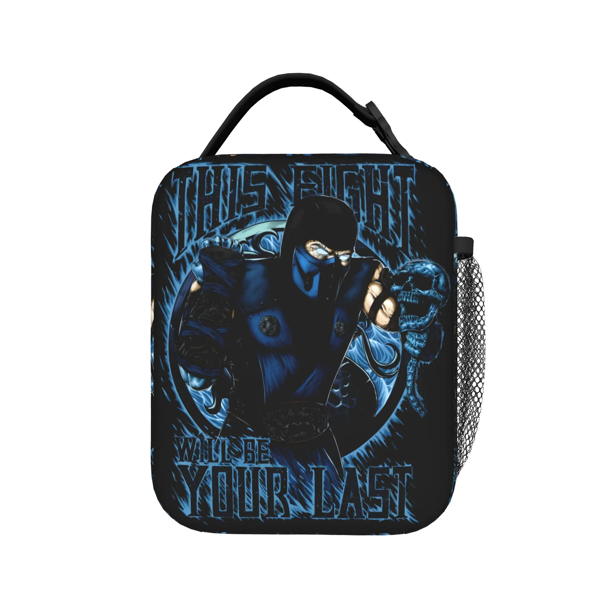 SUB-ZERO MK Mortal Kombat Bolsa térmica isolada para almoço, recipiente para refeições de alta capacidade, bolsa térmica, lancheira, bolsa de armazenamento de alimentos para praia