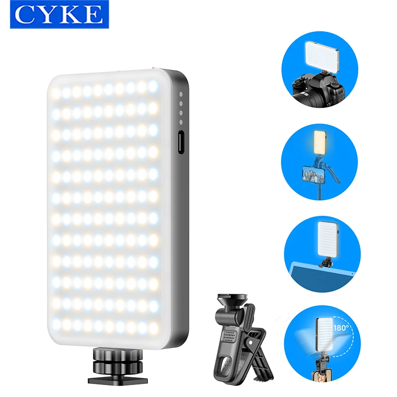 

CYKE Desiontal D10 Smartphone Selfie Light 72 Beams 1500mAh Rechargeable Phone RGB Fill Light Brightness Portable Clip on Light